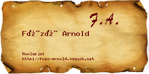 Főző Arnold névjegykártya