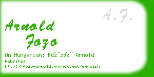 arnold fozo business card
